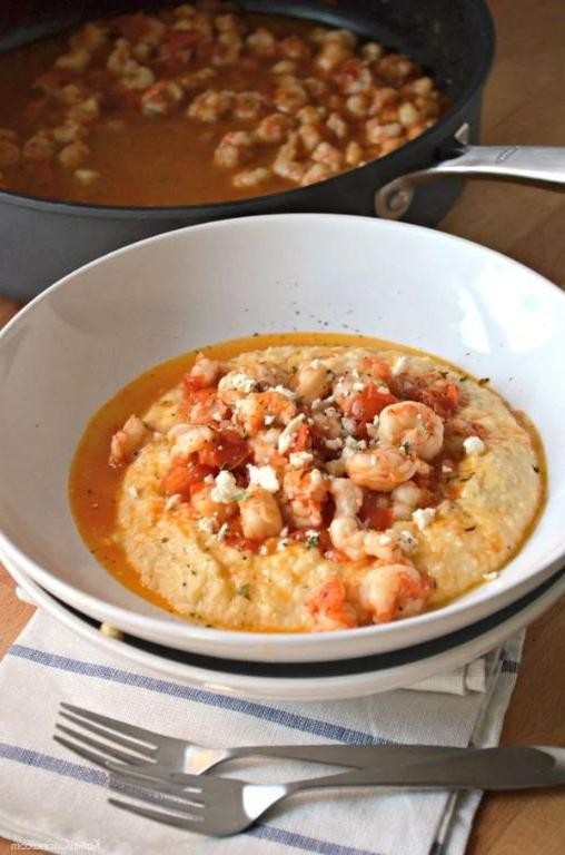 Tomato Basil Grits with Feta Cheese