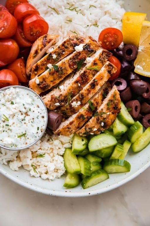 Tomato and Cucumber Tzatziki Bowls