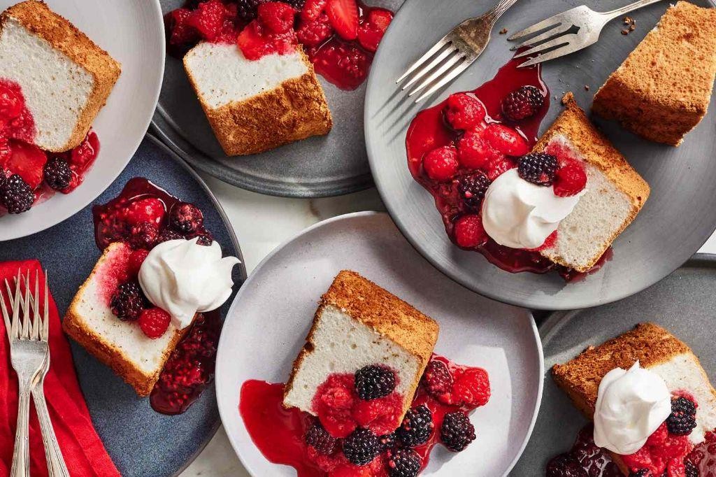 Triple Berry Angel Food Cake