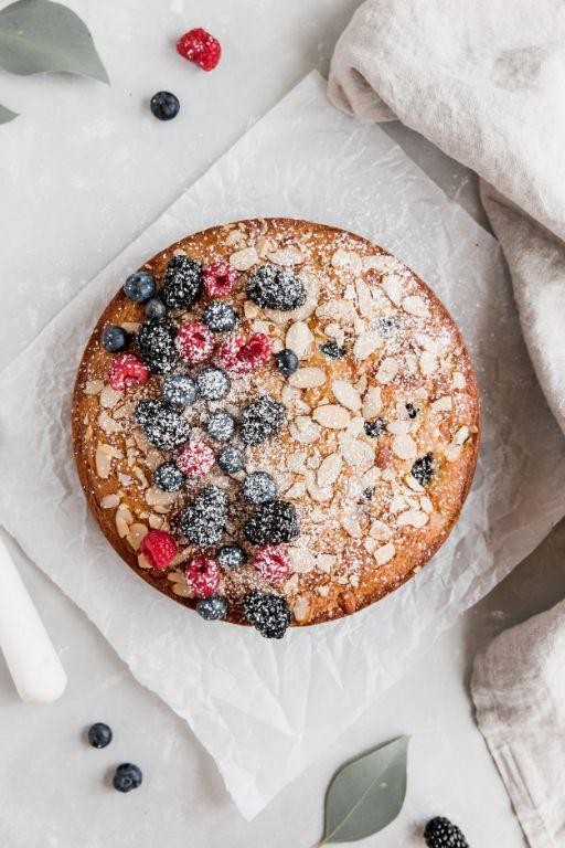 Triple Berry Olive Oil Cake