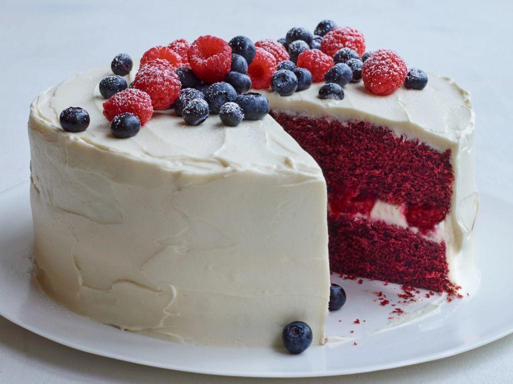 Triple Berry Red Velvet Cake