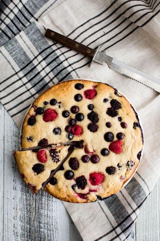 Triple Berry Ricotta Cake