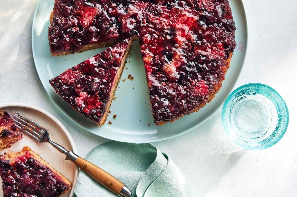 Triple Berry Upside-Down Cake