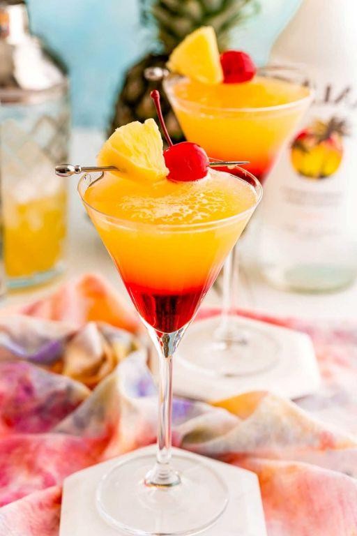 Tropical French Martini with Coconut Rum