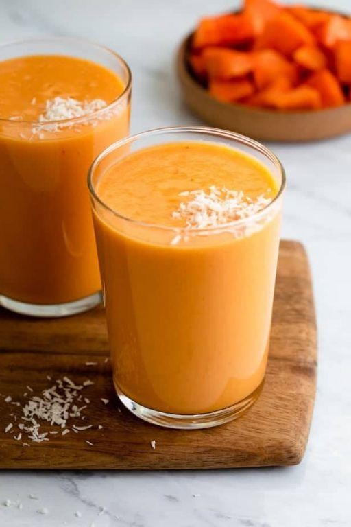 Tropical Mango Papaya Smoothie Juice