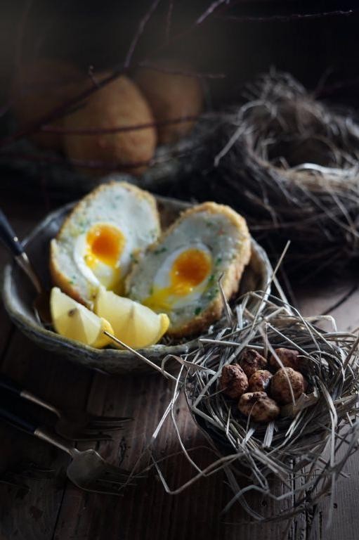 Truffle Oil Eggs in a Nest