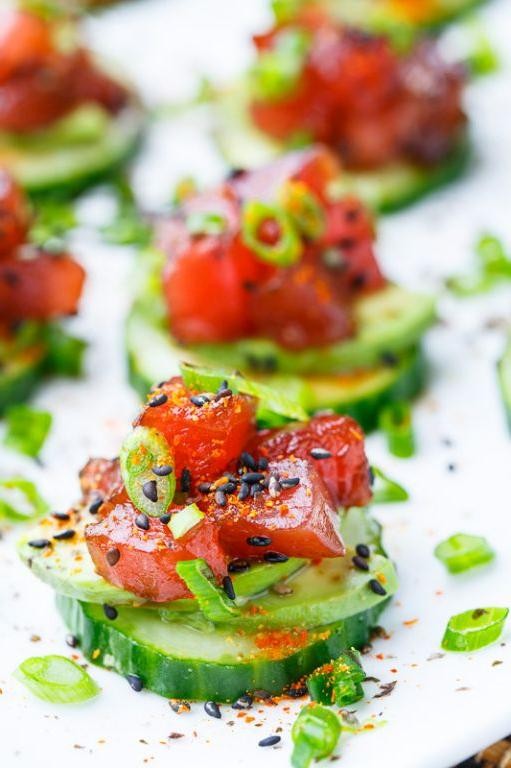 Tuna and Cucumber Sushi Bites