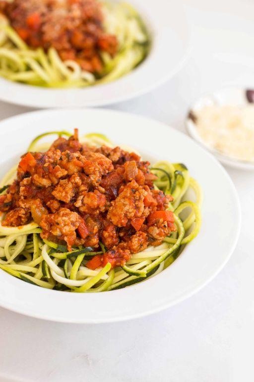 Turkey Bolognese with Zucchini Noodles