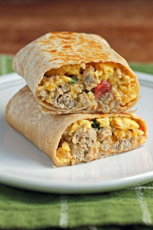 Turkey Sausage and Pepper Jack Breakfast Burrito