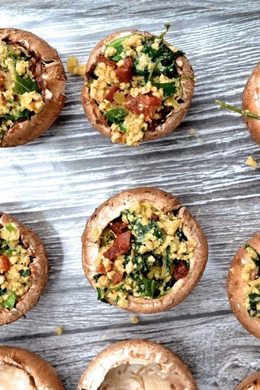Turkey and Spinach Stuffed Mushrooms