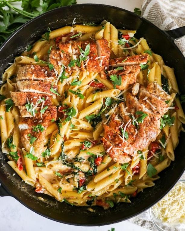 Tuscan Chicken Parmesan Pasta