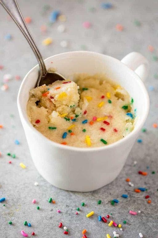 Vanilla Mug Cake with Sprinkles