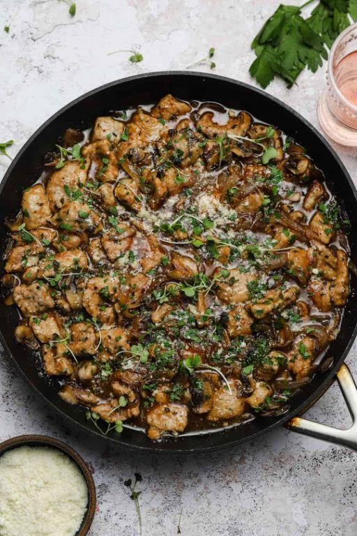 Veal Marsala with Gorgonzola and Walnut Crust