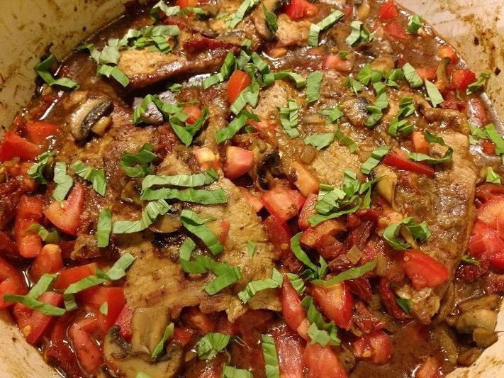 Veal Marsala with Sun-Dried Tomatoes and Basil