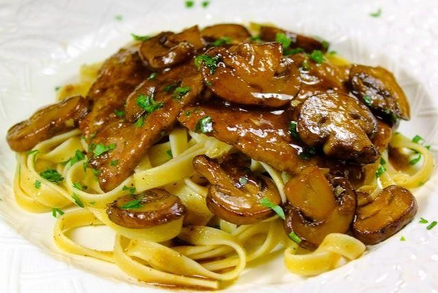 Veal Marsala with Truffle Oil and Porcini Mushrooms