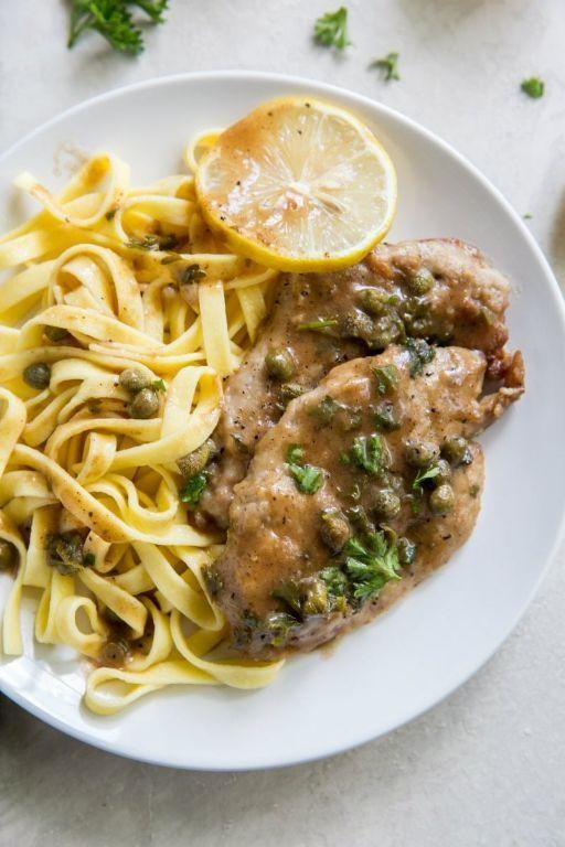 Veal Piccata with Caramelized Onions