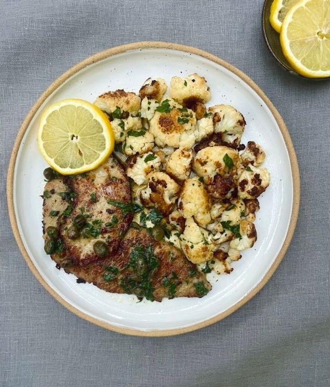 Veal Piccata with Roasted Garlic and Parsley