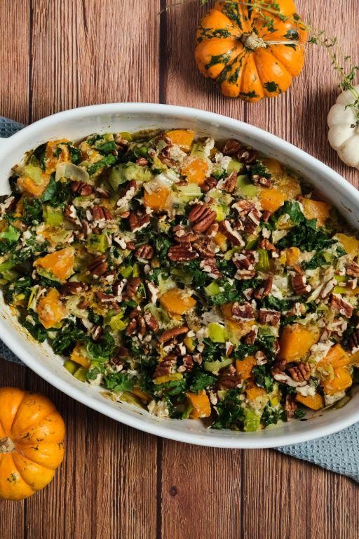 Vegan Breakfast Casserole with Butternut Squash and Sage