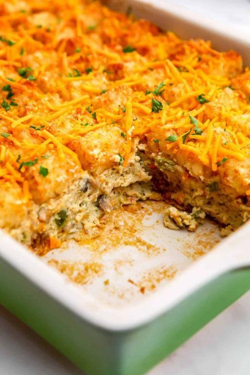 Vegan Sausage and Peppers Breakfast Casserole