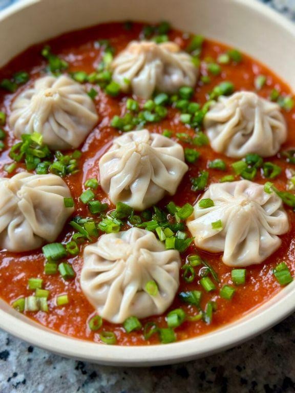 Vegan Tofu Momo with Ginger Sauce