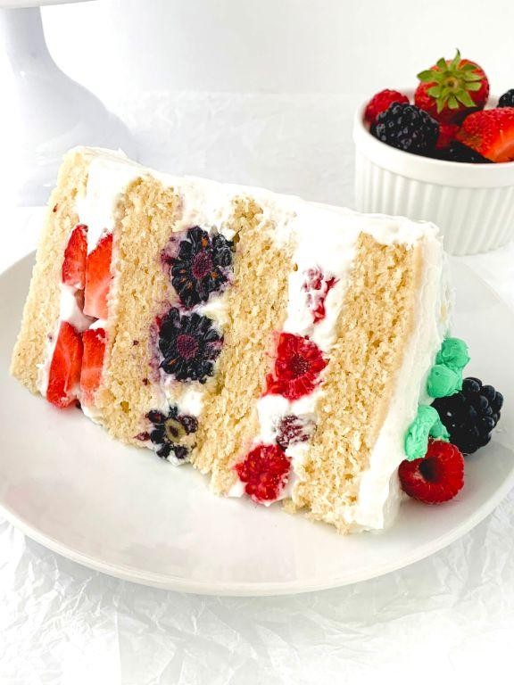 Vegan Triple Berry Coconut Cake