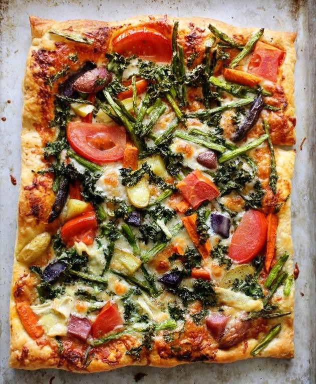 Vegetable Medley Puff Pastry Pizza