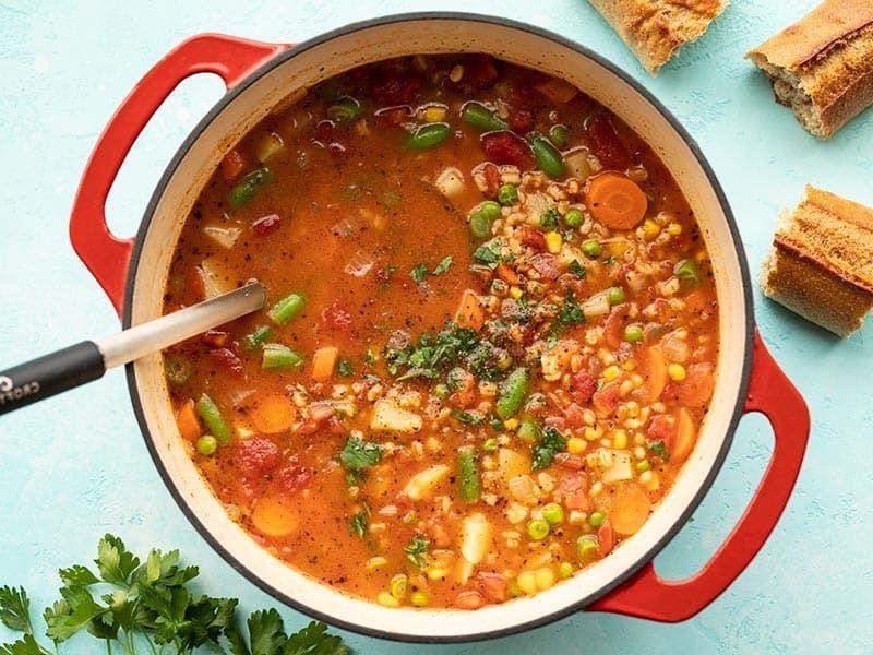 Vegetable and barley stew