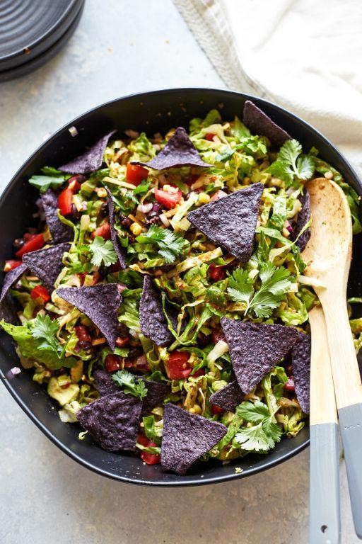 Vegetarian Black Bean Taco Salad with Cilantro Lime Vinaigrette