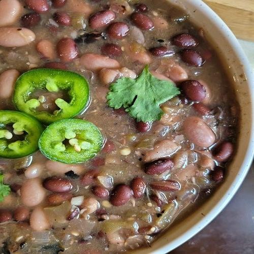 Vegetarian Chile Verde with Pinto Beans