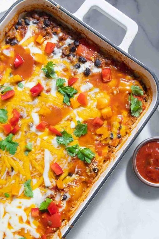 Vegetarian Quinoa Stuffed Pepper Casserole