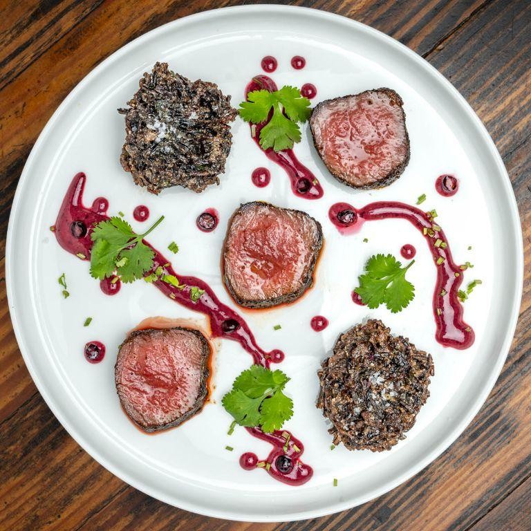 Venison Round Steak with Blueberry Reduction