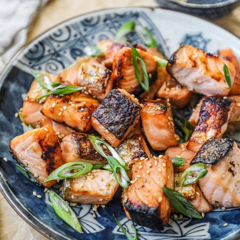 Wasabi Miso Salmon Bites