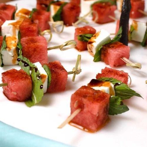 Watermelon Feta Mint Skewers