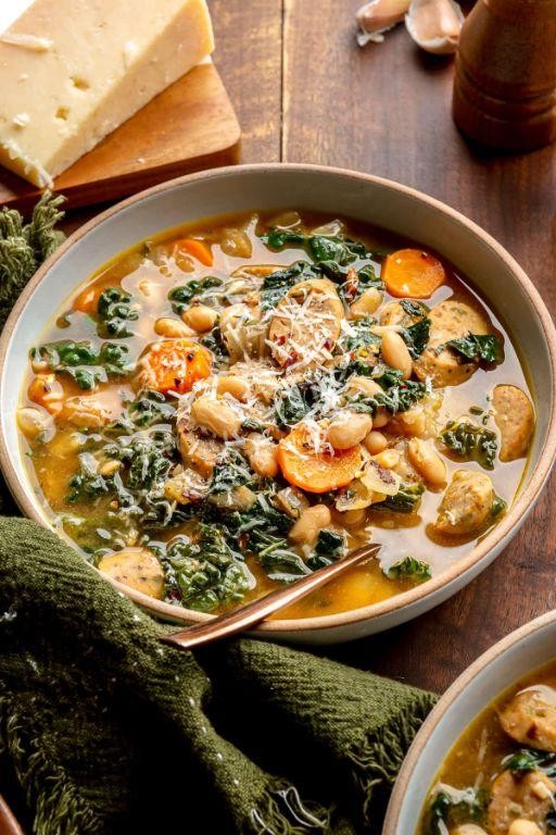 White Bean and Kale Soup with Sausage