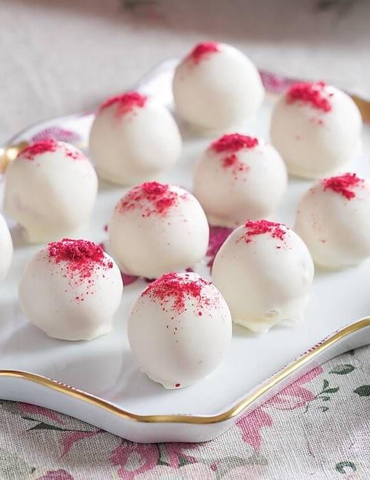 White Chocolate Raspberry Truffles