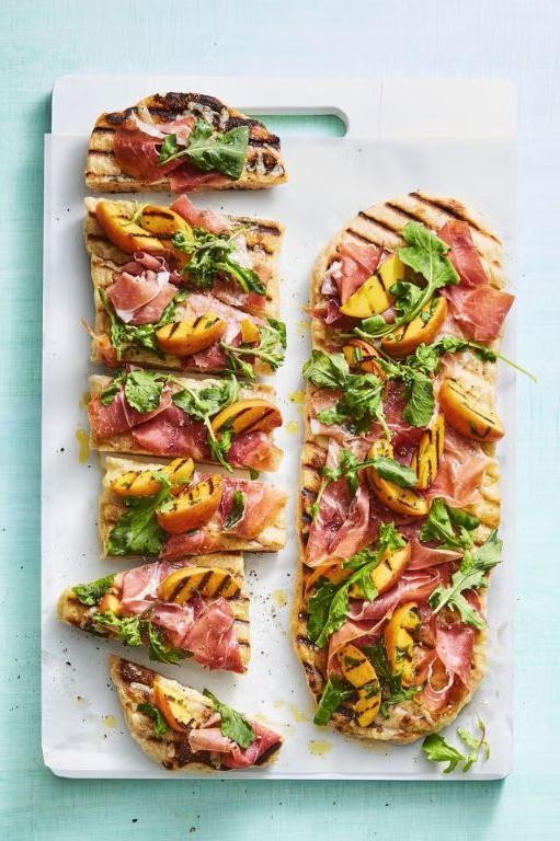 Wood-Fired Peach and Prosciutto Flatbread