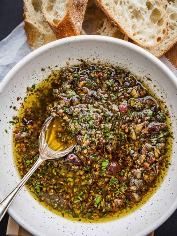 Zaatar Infused Olive Oil for Bread Dipping