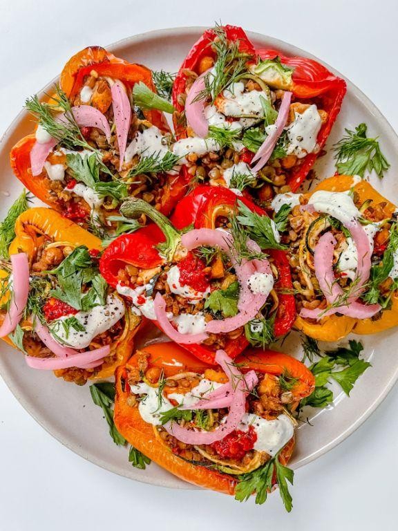 Zaatar and Feta Stuffed Peppers