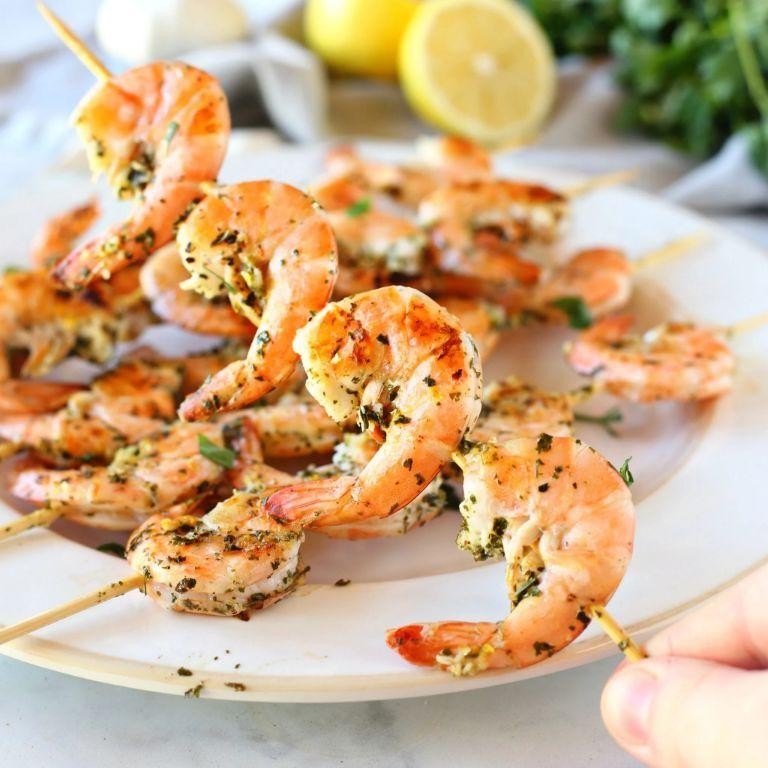 Zesty Lemon Garlic Shrimp Skewers