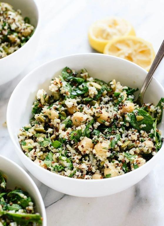 Zesty Quinoa and Chickpea Salad with Lemon Tahini
