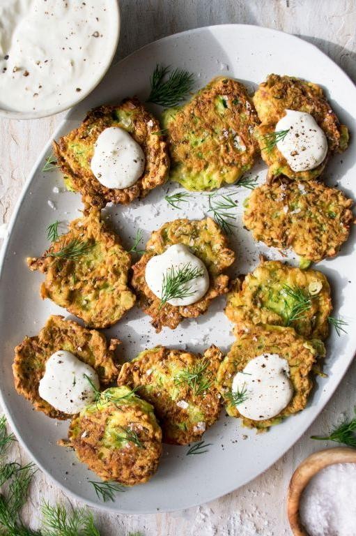 Zucchini Fritters with Yogurt Dip