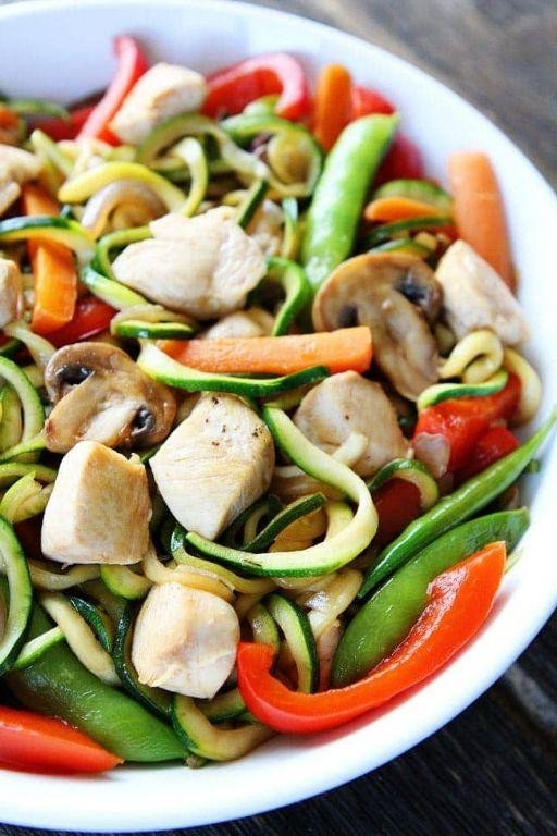 Zucchini Noodle Chicken Wok