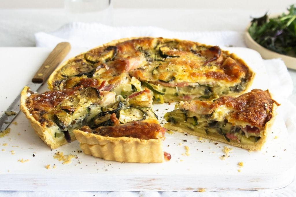 Zucchini and Bacon Quiche