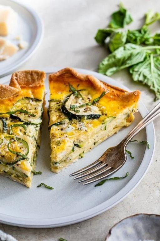 Zucchini and Cheddar Quiche