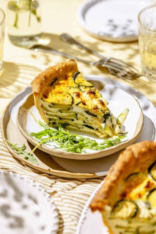 Zucchini and Goat Cheese Quiche