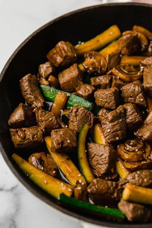 Zucchini and Mushroom Hibachi