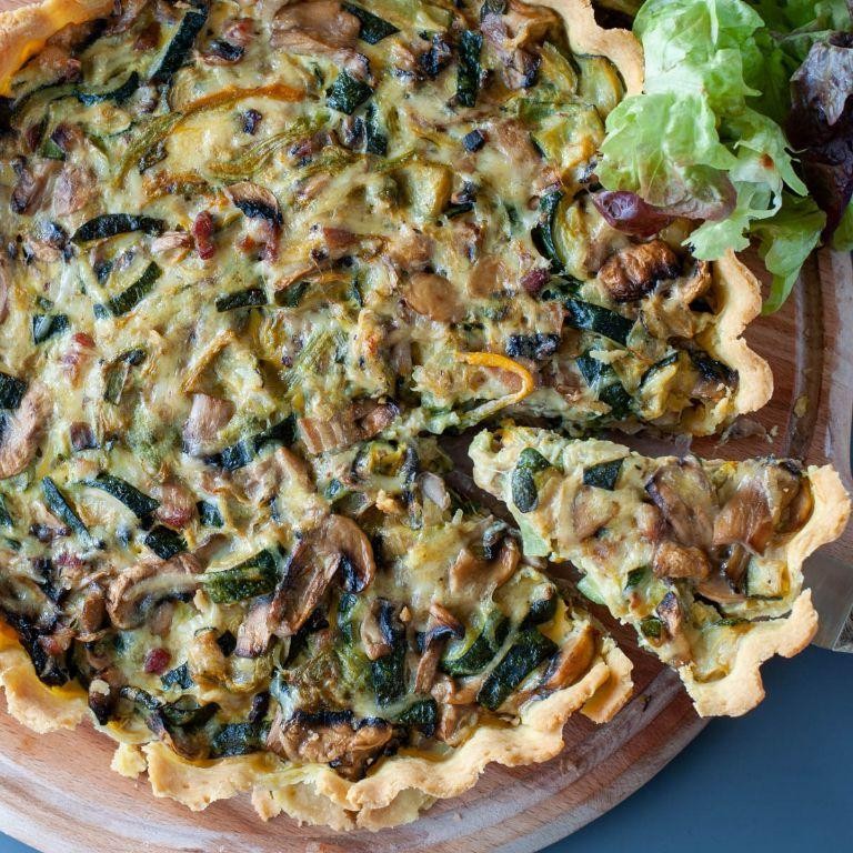 Zucchini and Mushroom Quiche