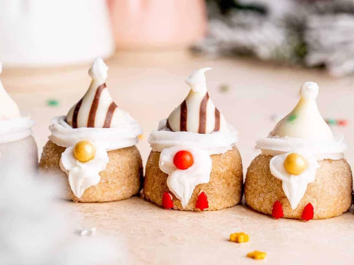 Peanut Butter Blossom Gnome Cookies