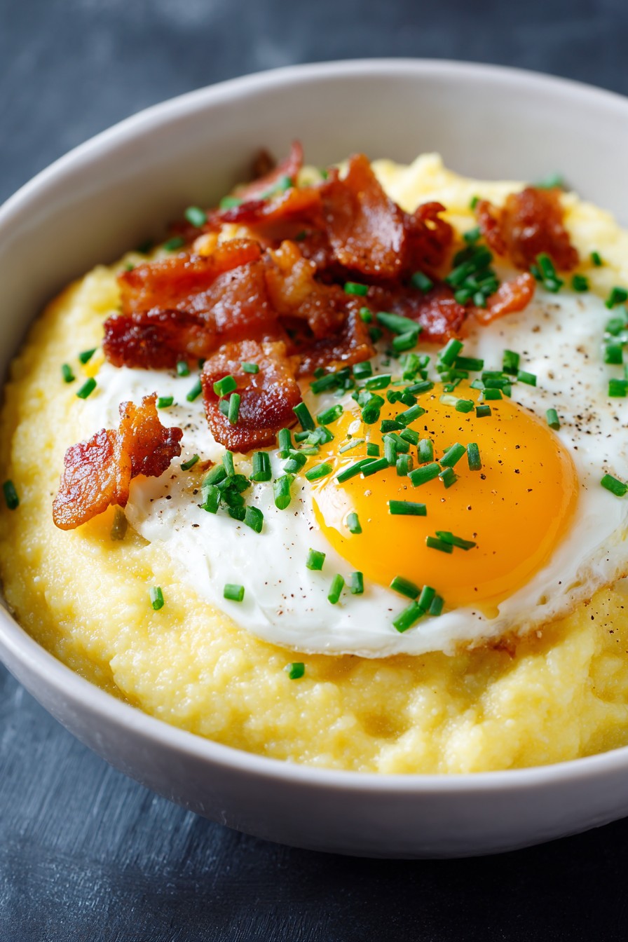 Breakfast Polenta With Fried Egg