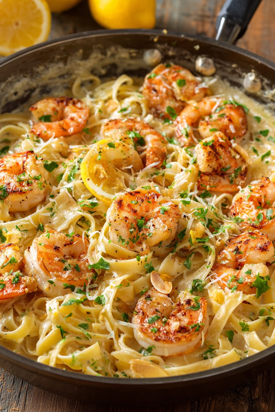 Creamy Garlic Shrimp Pasta